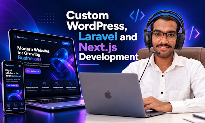 build business site with wordpress, custom theme, plugin, laravel, nextjs