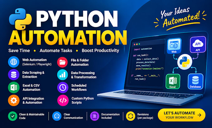 build python automation scripts for web, API, python scripts, lua, task, pandas