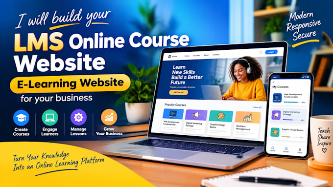 build an lms online course website e learning website for your business