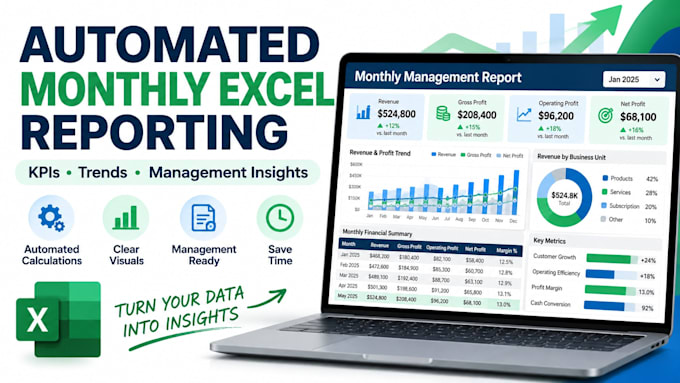 create an automated monthly excel management reporting system
