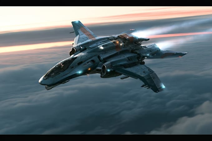 design spaceship, sci fi illustration and sci fi art