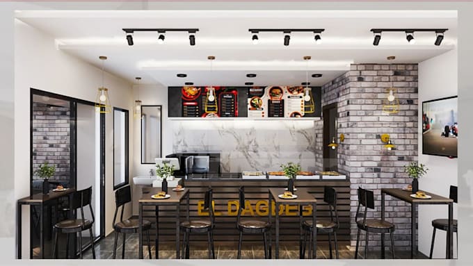 design personalize commercial space interior decorator office interior 3d render