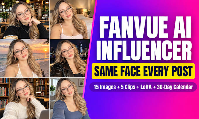 launch a fanvue ai influencer with the same face in every post