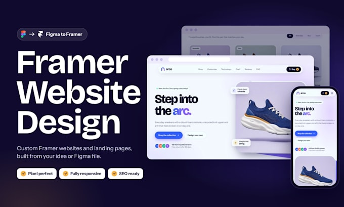 do framer website, webflow website design, figma to framer landing page cro