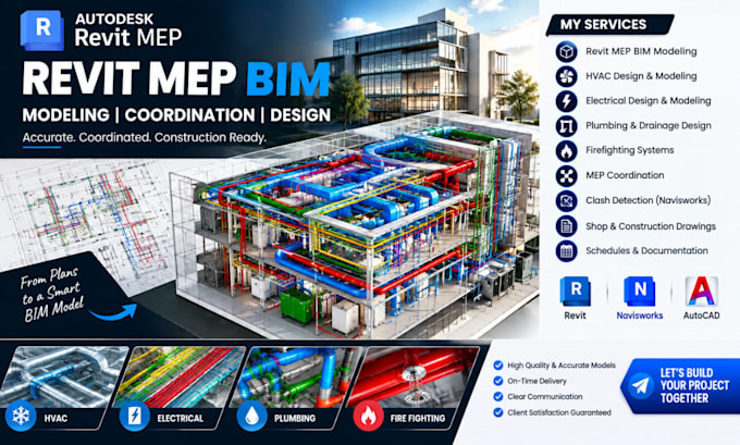 create revit mep bim models with coordination and navisworks clash detection