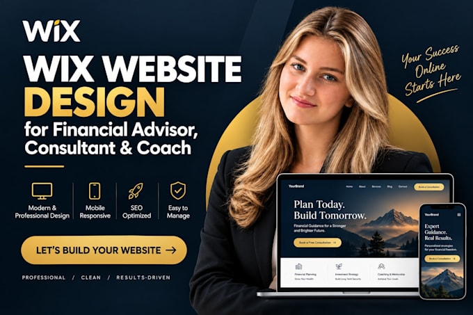 wix website design for financial advisor, consultant website, coach wix website