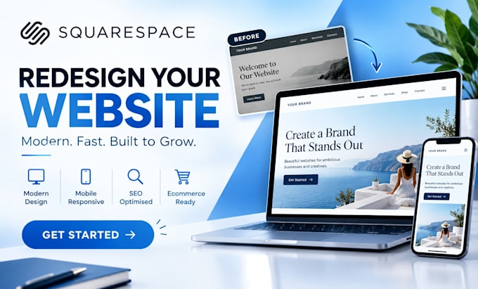 build business service squarespace website design, redesign squarespace website