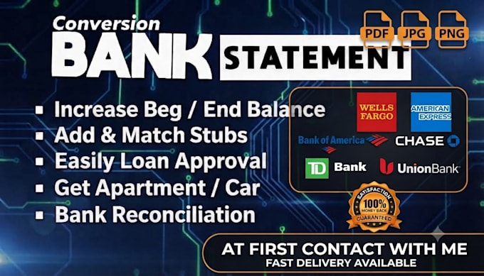 bank statement editable format for loan or apartment approval