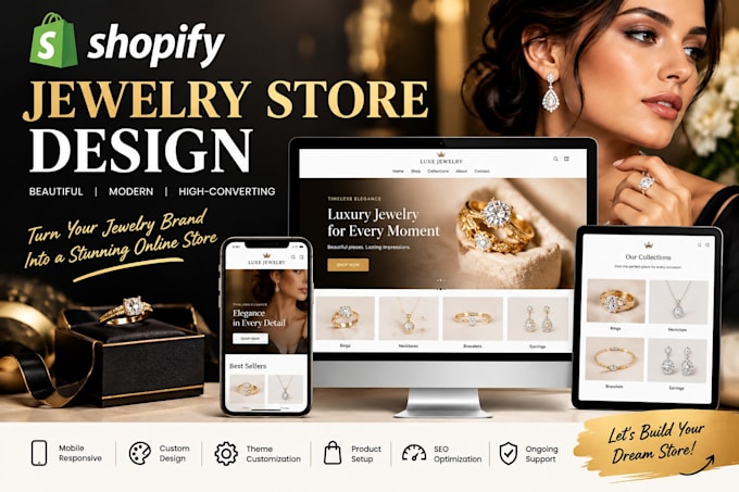 create a luxury shopify jewelry store design
