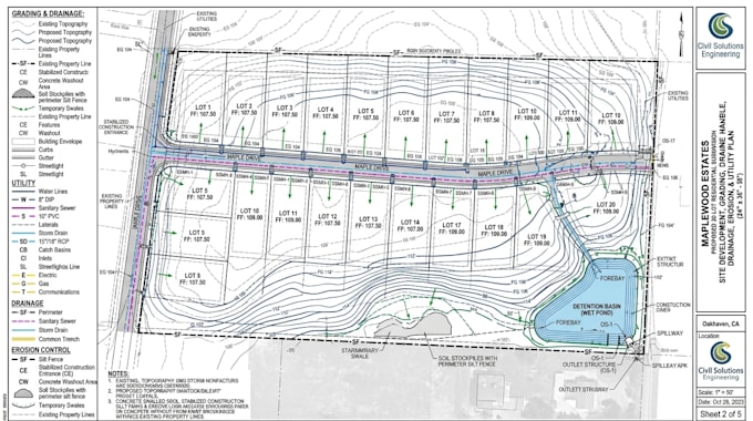 landscape design, drainage plan, grading plan, civil site plan, cut and fill