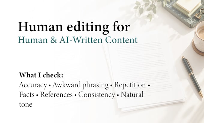 edit and proofread reports, articles, websites and ai content