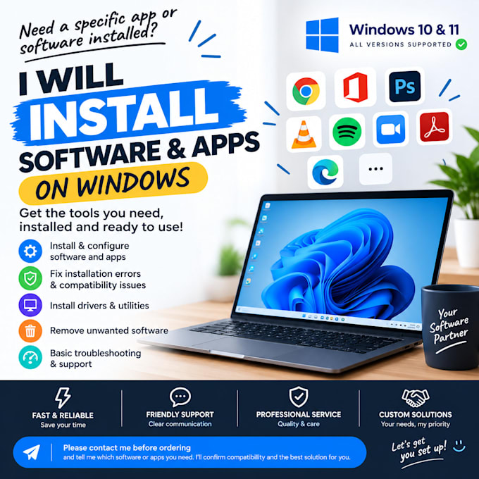 install software or apps you need for your PC