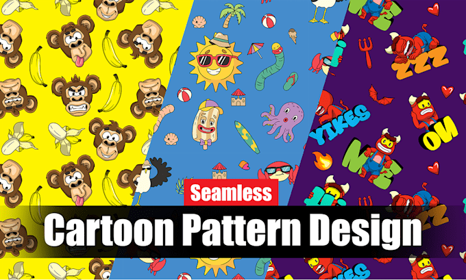 design a cute cartoon seamless pattern
