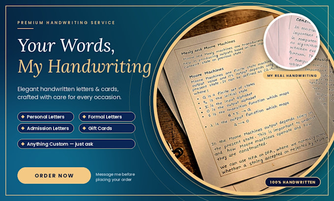 write anything with my beautiful handwritting