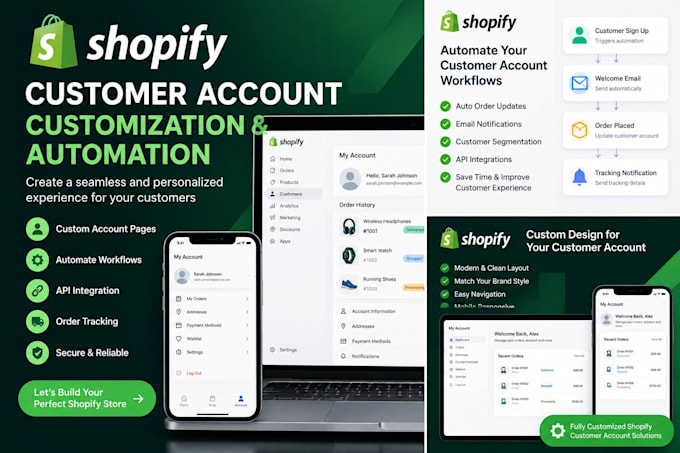 customize shopify customer accounts and automate workflows