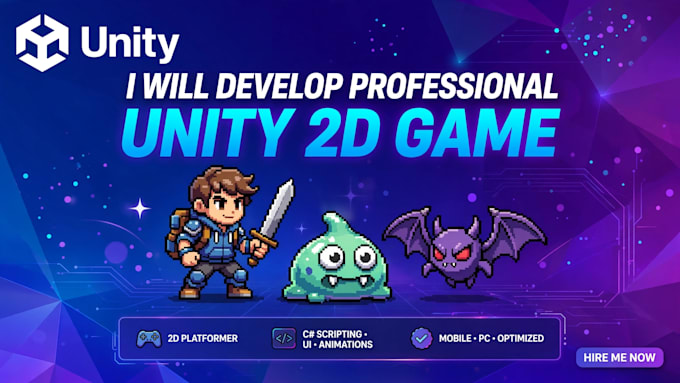 develop unity 2d game and fix your unity game bugs