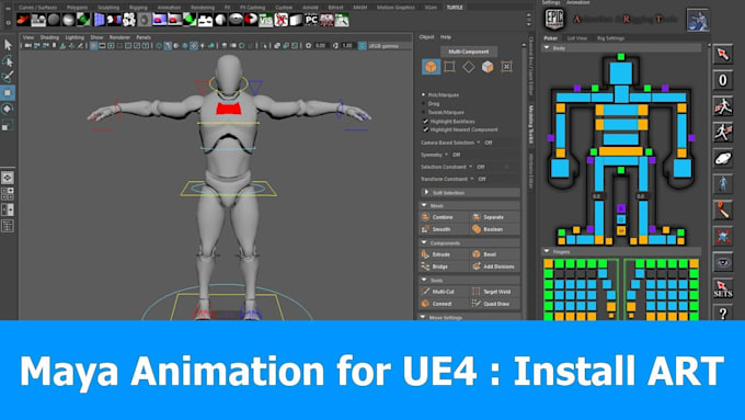 rig 3d characters in maya for animation, unreal or unity