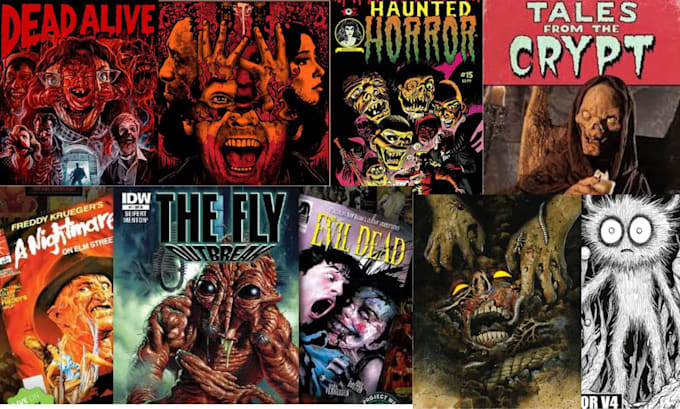 create vintage horror comic retro poster horror illustration comic art