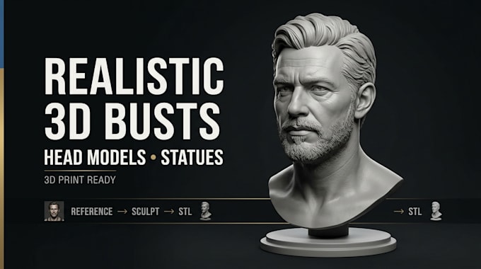 sculpt realistic 3d busts, head models and statues for 3d printing