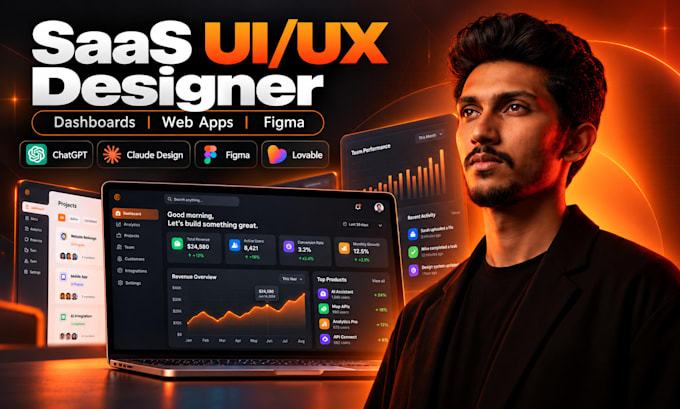 design saas dashboards, web app, landing page uiux in figma