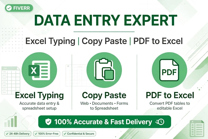 do data entry excel typing copy