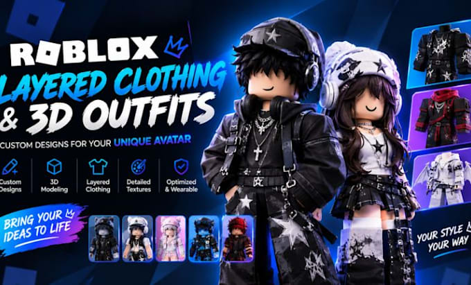 create custom roblox layered clothing and 3d outfits