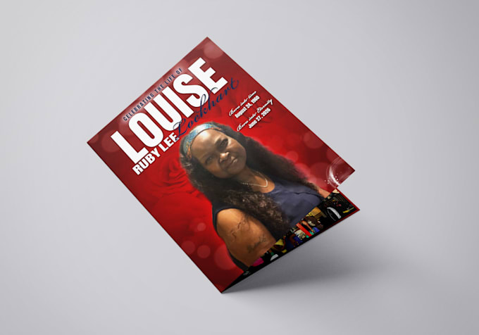 design obituary, tribute, or memorial program
