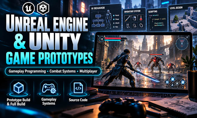 create unreal engine or unity games and prototypes