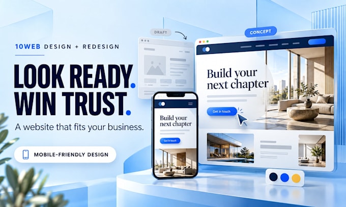build or redesign your 10web wordpress business builder website and landing page