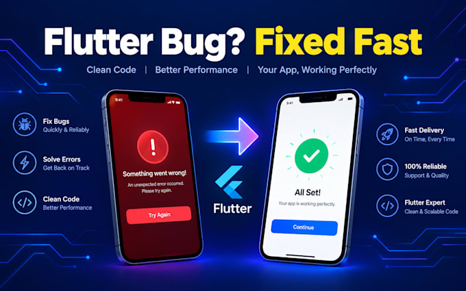 fix flutter app bugs, crashes and errors on android and ios