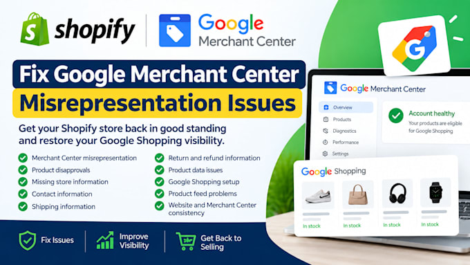 fix shopify google merchant center misrepresentation issues