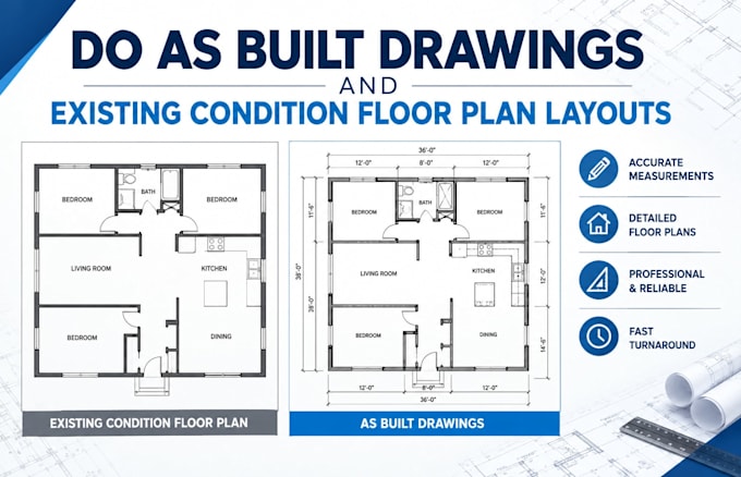 do as built drawings and existing condition floor plan layouts