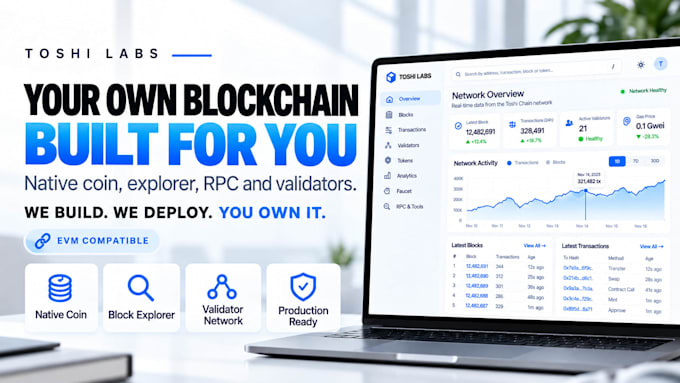 build a custom evm blockchain with native coin