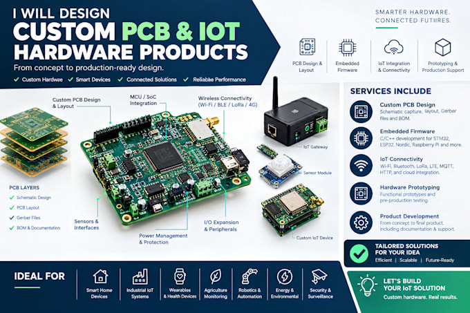 design custom pcb and iot hardware products