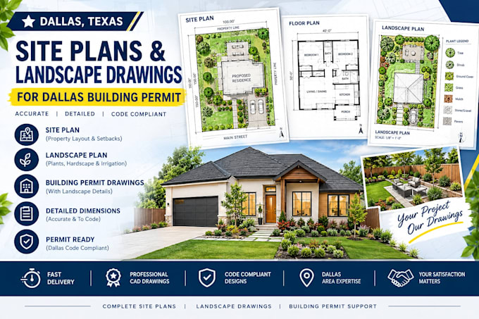create site plans and landscape drawings for dallas building permit