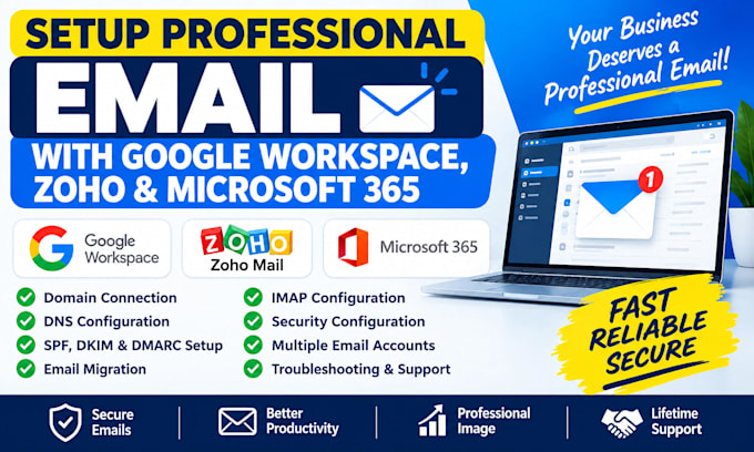setup professional email with google workspace and zoho mail
