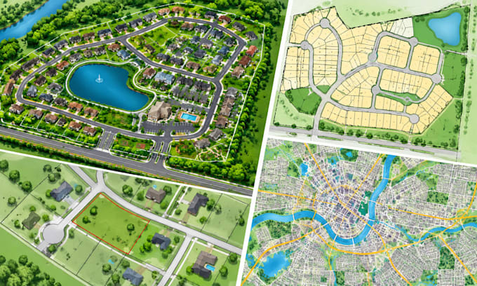 render residential site plans, plat maps, plot maps and city maps