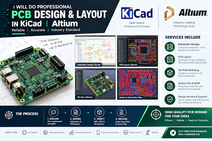 do professional pcb design and layout in kicad altium