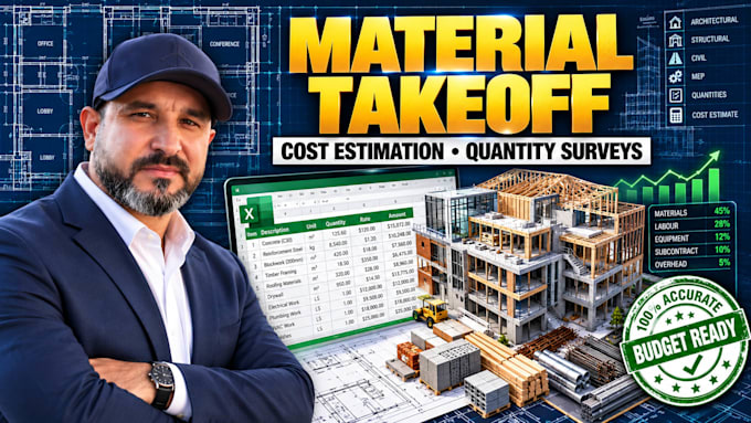 do material takeoff and construction cost estimation for blueprints