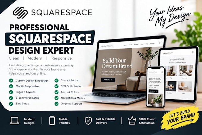 design or redesign a squarespace site for your business