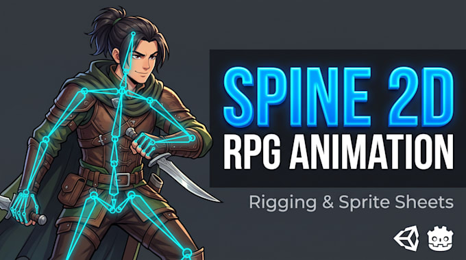 rig and animate spine 2d game characters for unity mobile rpg games