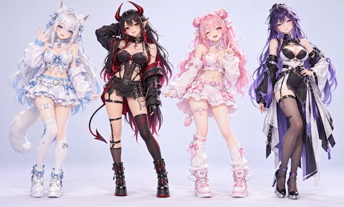 design and rig 3d vtuber model for vrchat, vrm and vroid