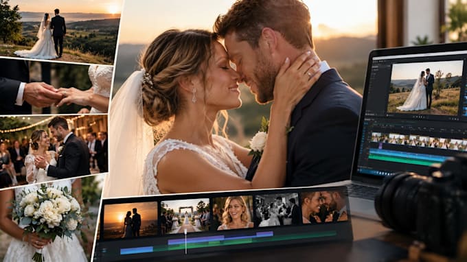 do professional cinematic romantic wedding video editing