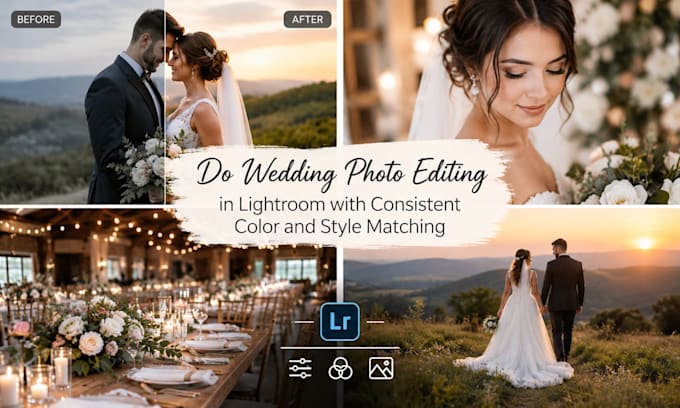 do wedding photo editing in lightroom with consistent color and style matching