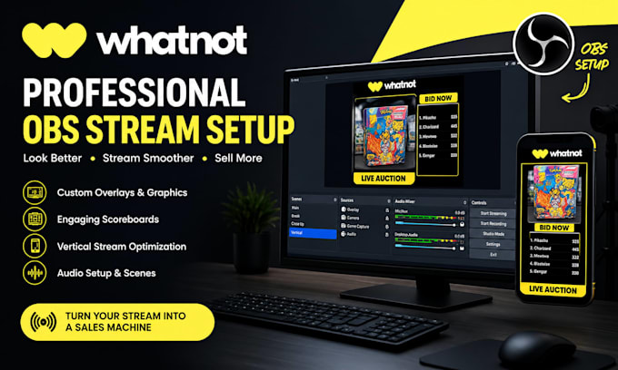 setup whatnot live stream with obs setup for twitch whatnot youtube kick