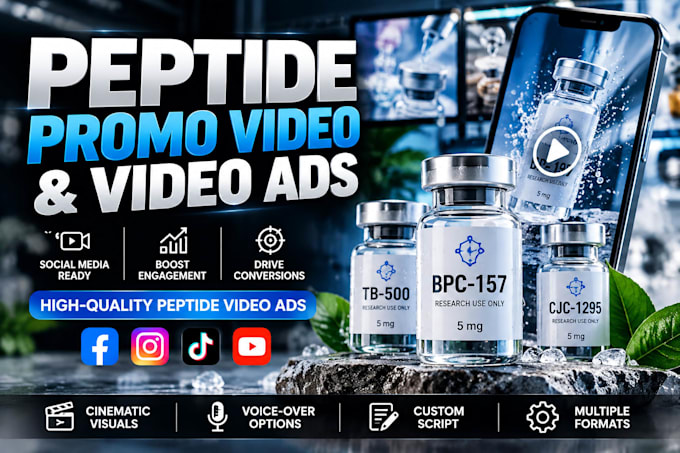 create peptide promo video and peptide video ads for peptide marketing