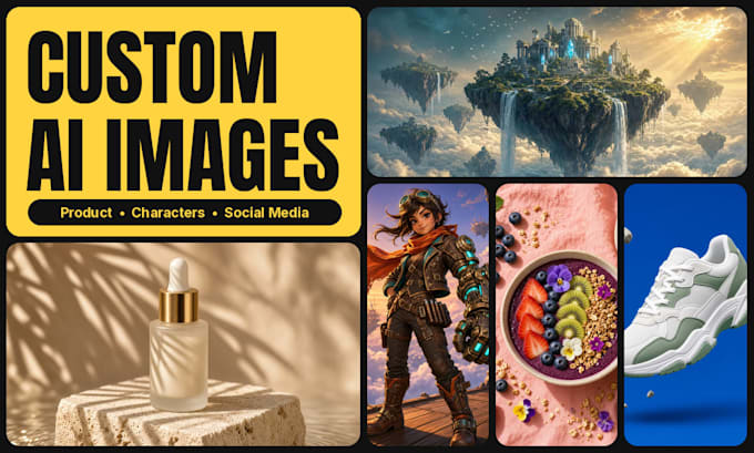 create custom ai product photos, characters and social media images