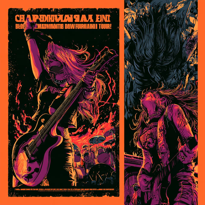 draw poster concert for your tour band