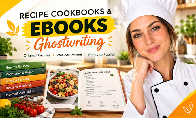 create and ghostwrite recipe cookbooks and ebooks