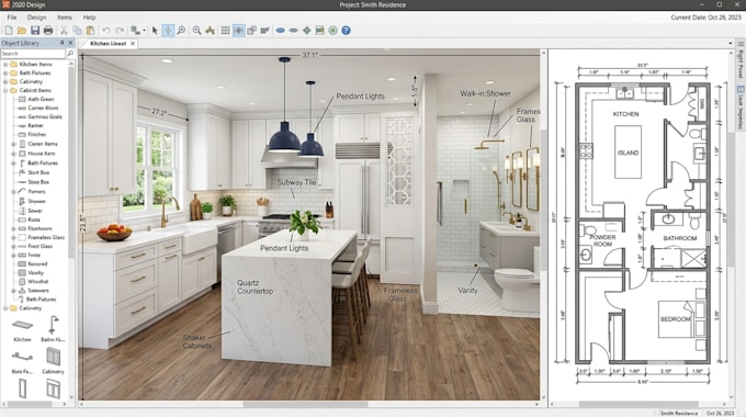 create 3d kitchen and bathroom layouts using 2020 design